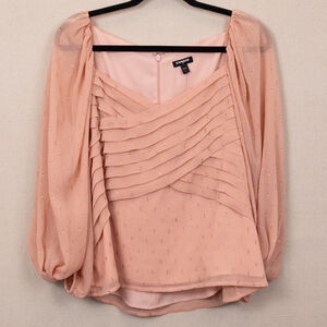 Express blush pink pinktuck detail top NWT-L